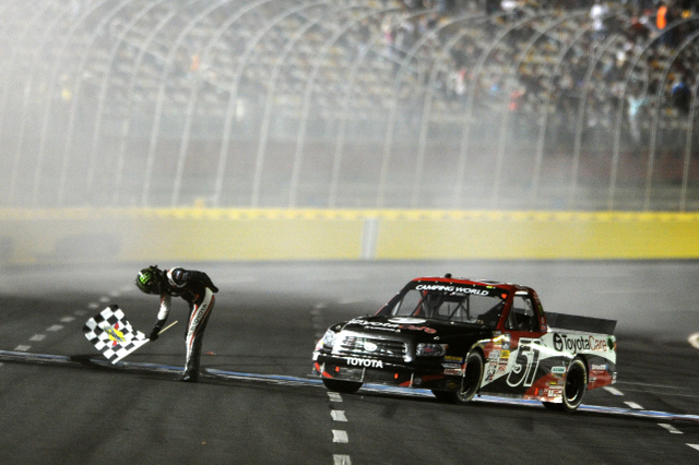 2013 Charlotte Trucks Kyle Busch With Checkered Flag